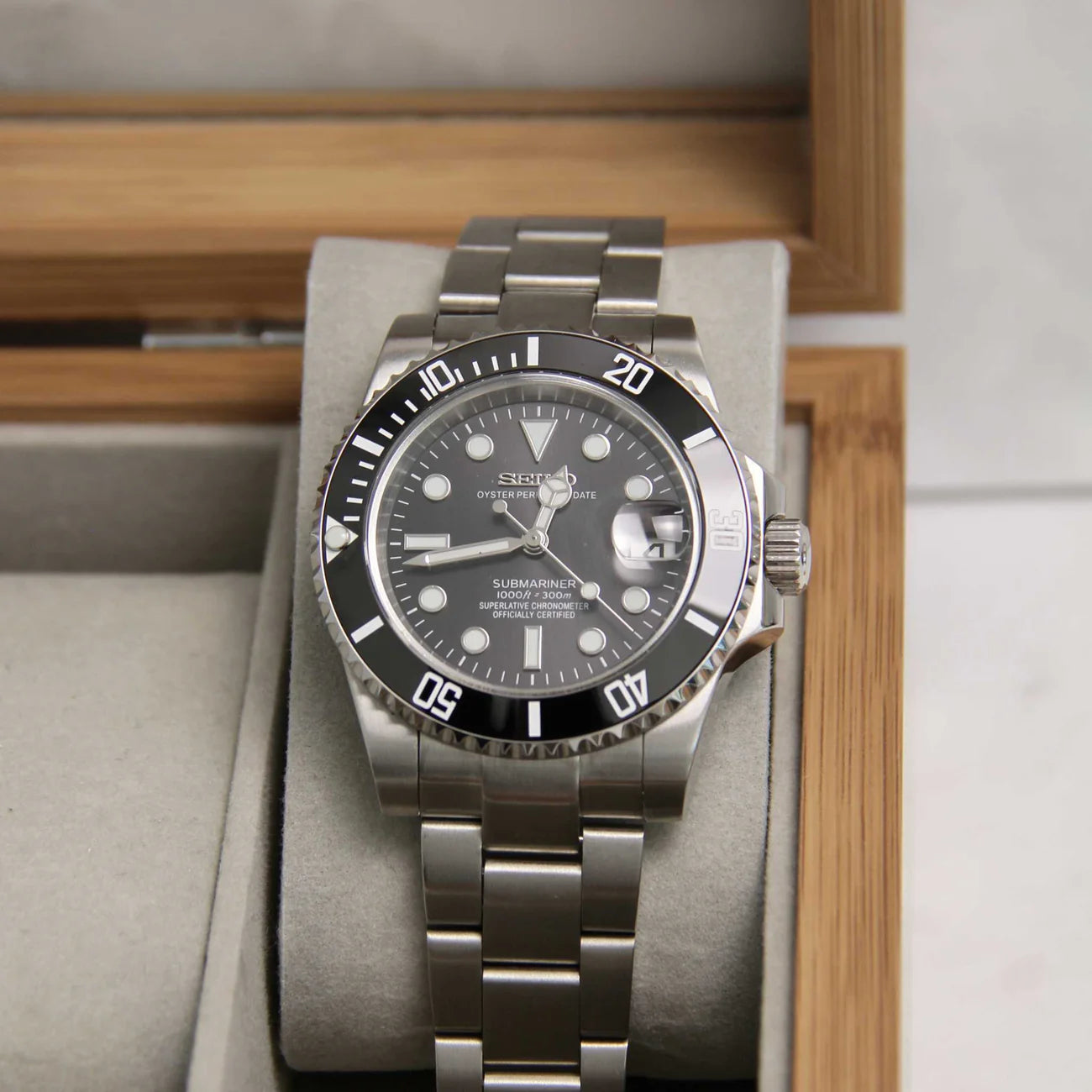 Relógio Seiko Mod Submariner Date Black - 40mm