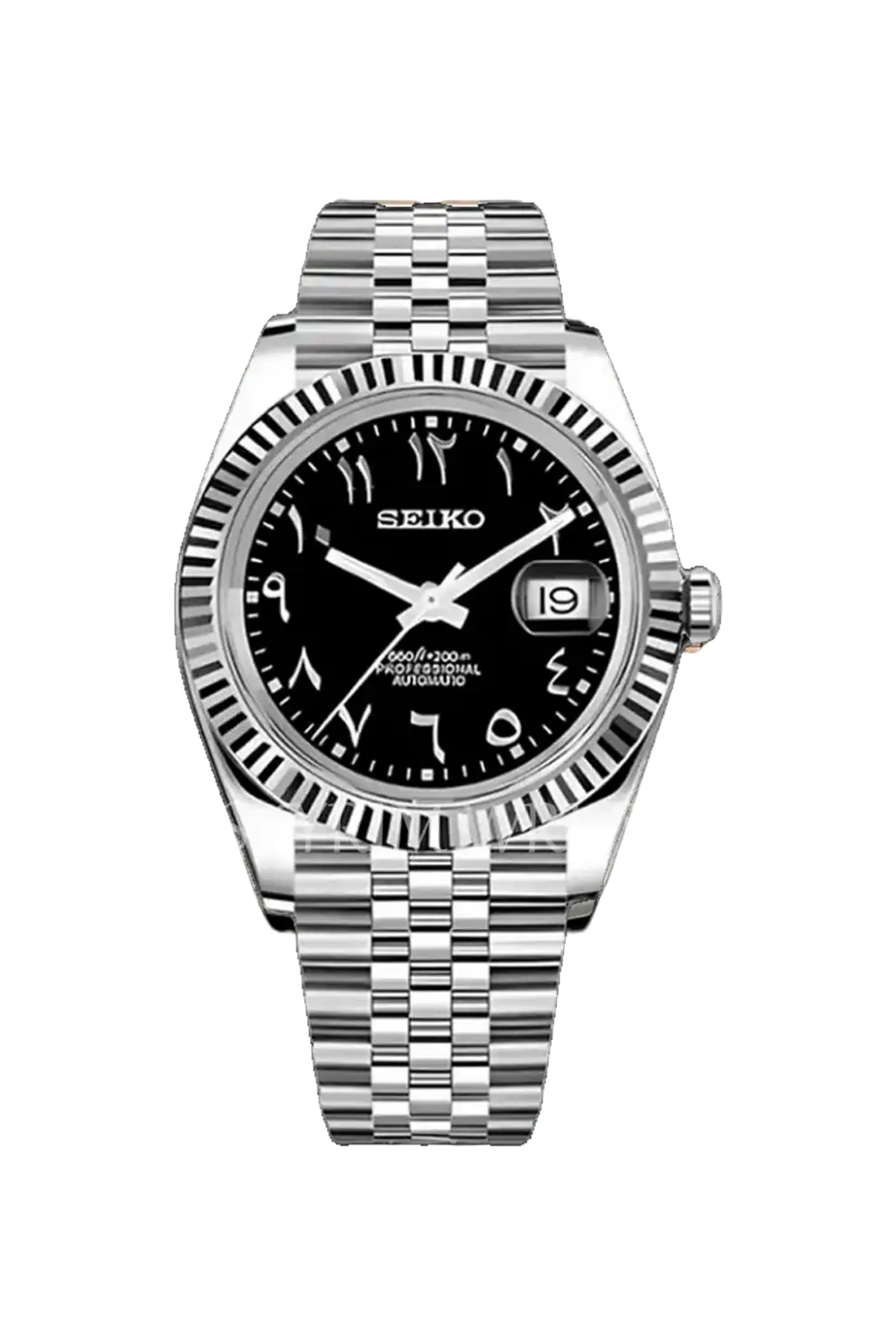 Relógio Seiko Mod Datejust Arabic Black Black Preto