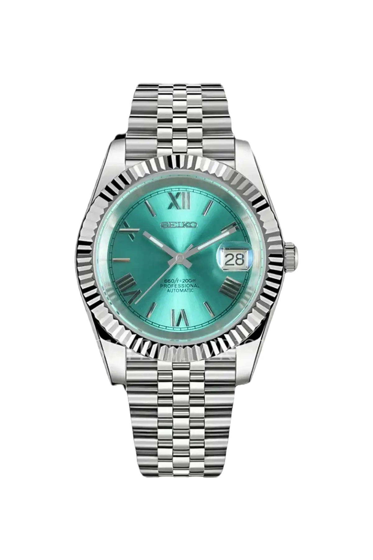 Relógio Seiko Mod Datejust  Roman Tiffany Blue Tiffany Blue Azul Tiffany