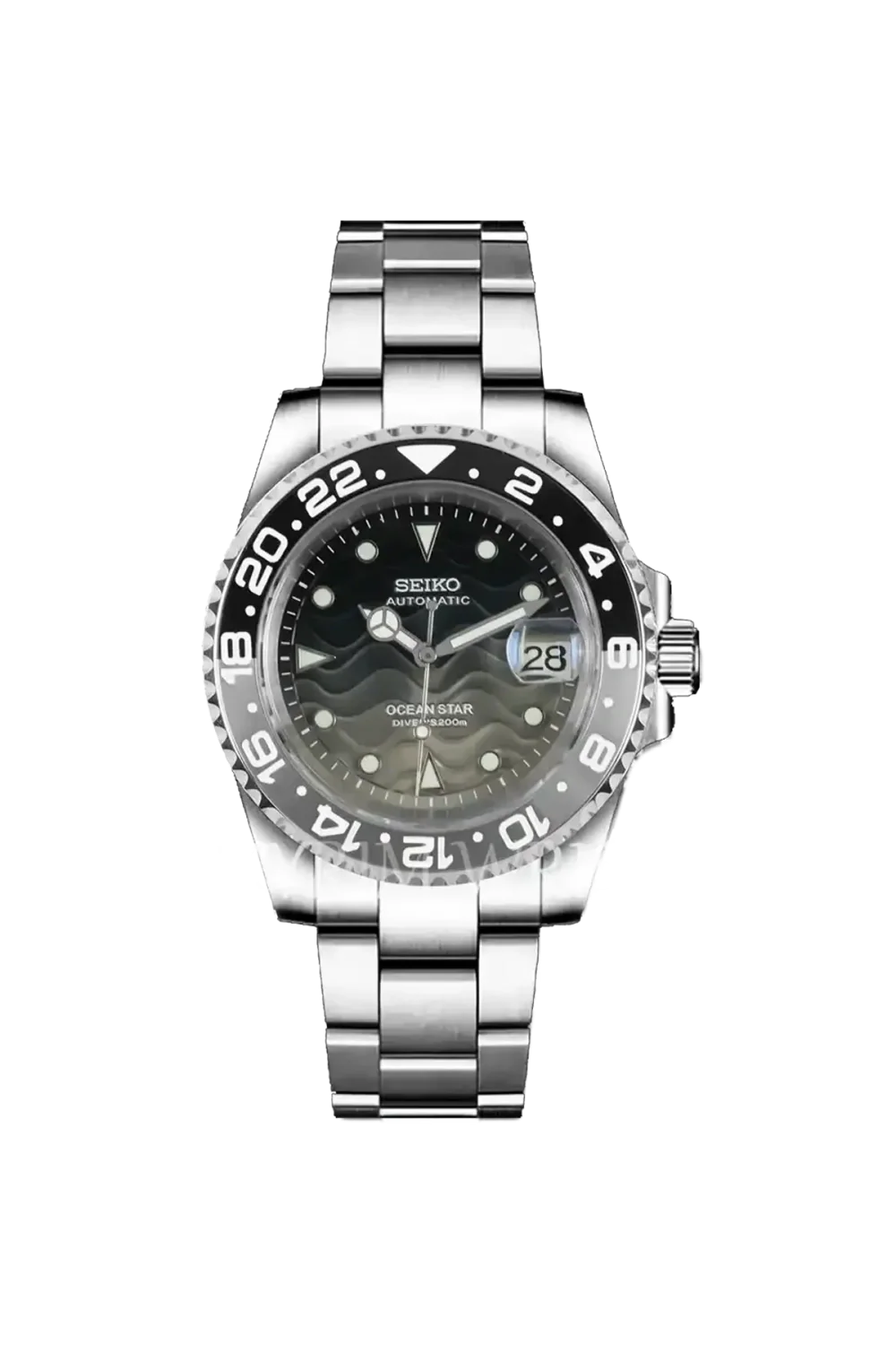 Relógio Seiko Mod Submariner Gotham Tide Preto